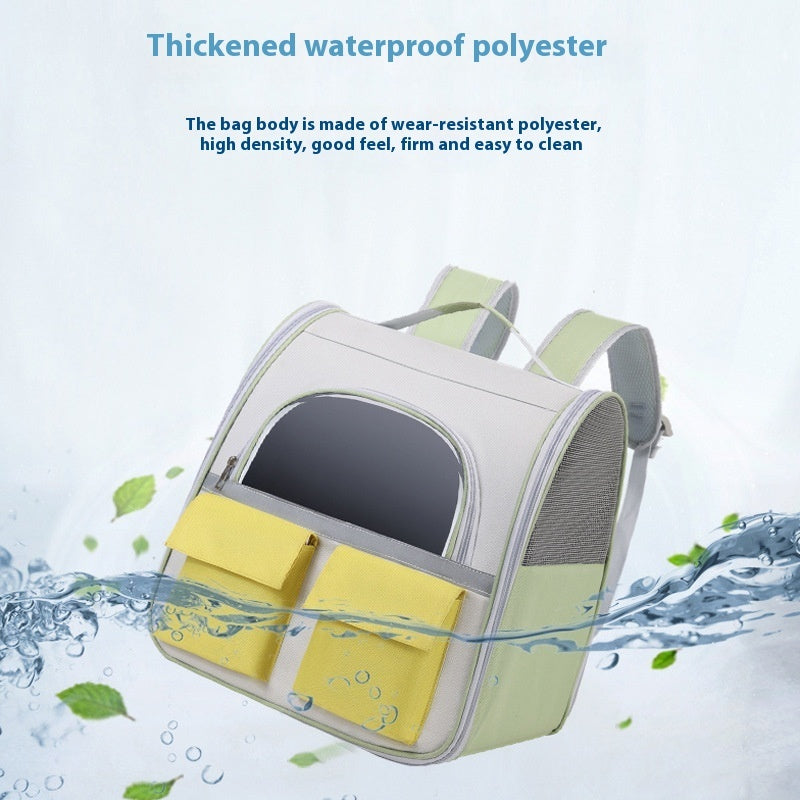 KFX-5327165 Transparent Cat Backpack with Large Capacity in Soft Acrylic and Oxford Cloth