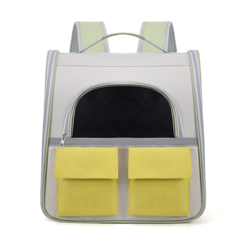 KFX-5327165 Transparent Cat Backpack with Large Capacity in Soft Acrylic and Oxford Cloth