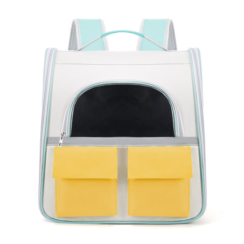 KFX-5327165 Transparent Cat Backpack with Large Capacity in Soft Acrylic and Oxford Cloth