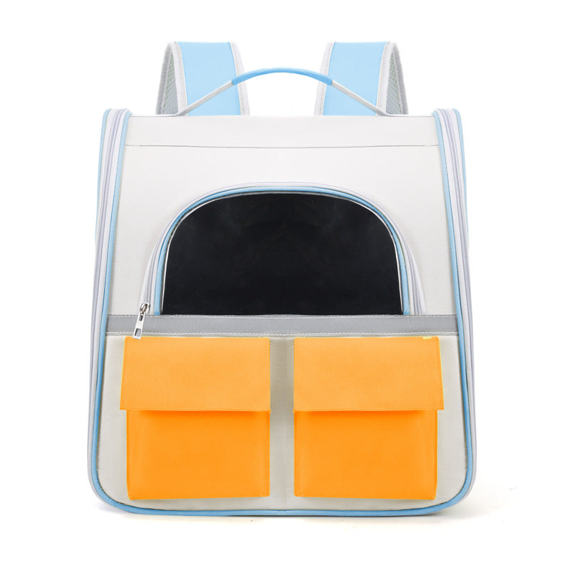 KFX-5327165 Transparent Cat Backpack with Large Capacity in Soft Acrylic and Oxford Cloth