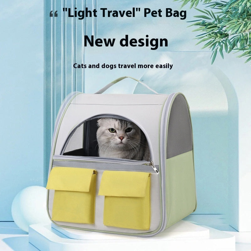 KFX-5327165 Transparent Cat Backpack with Large Capacity in Soft Acrylic and Oxford Cloth