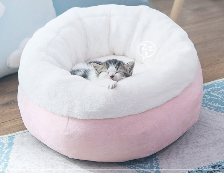 KFX-5330749 Cozy Cloth Cat House and Pet Nest for Small Dogs – Pink and Gray Options Available