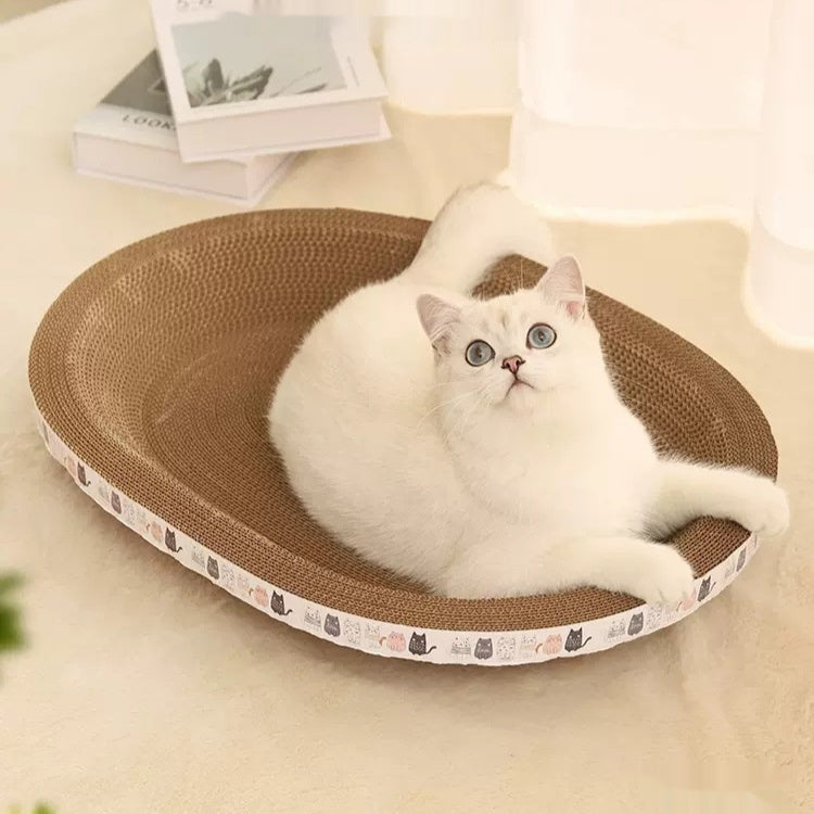 KFX-5330877 Integrated Cat Scratch Board and Nest - Corrugated Paper, Multiple Sizes Available