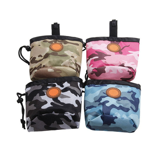 KFX-5332925 Camouflage Pet Training Bag with Snack Pockets and Garbage Bag Holder