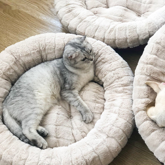 KFX-5334717 Cozy Plush Dog and Cat Mat for Autumn and Winter, Round Nest Design