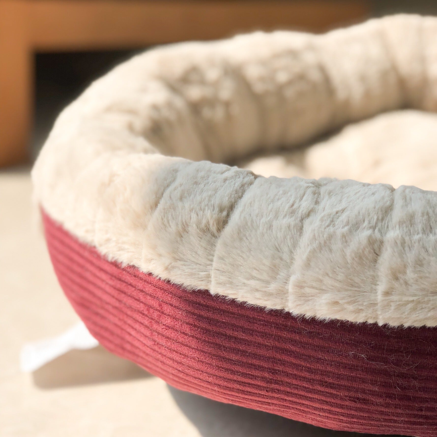 KFX-5334717 Cozy Plush Dog and Cat Mat for Autumn and Winter, Round Nest Design