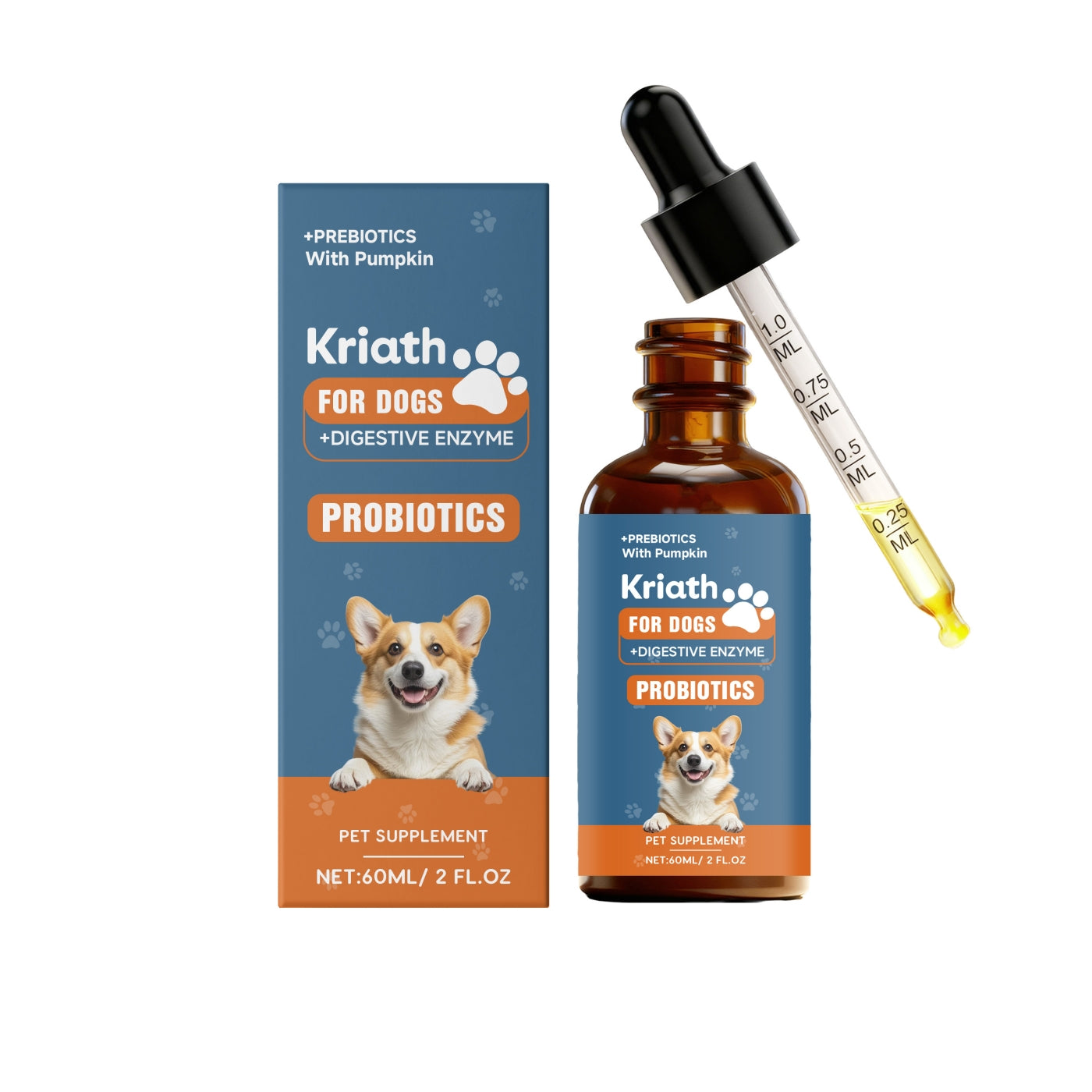 KFX-5336509 Probiotic Soothing Drops for Dogs with Digestive Support and Pumpkin Seed Extract