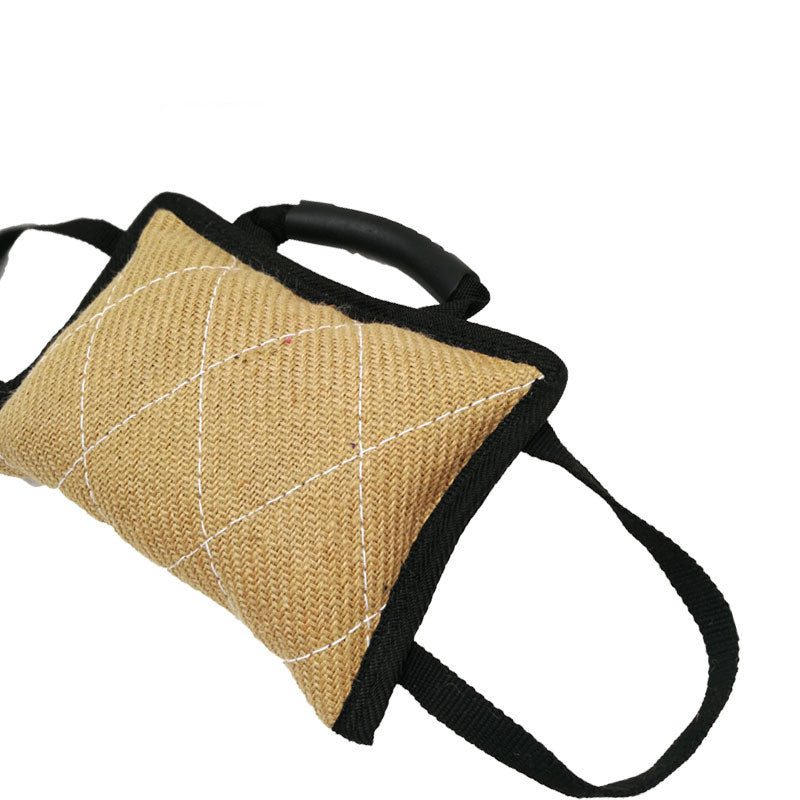 KFX-5337277 Hemp Bite Pillow for Dog Training - Coarse Material, 250g, 20x25 cm, Beige