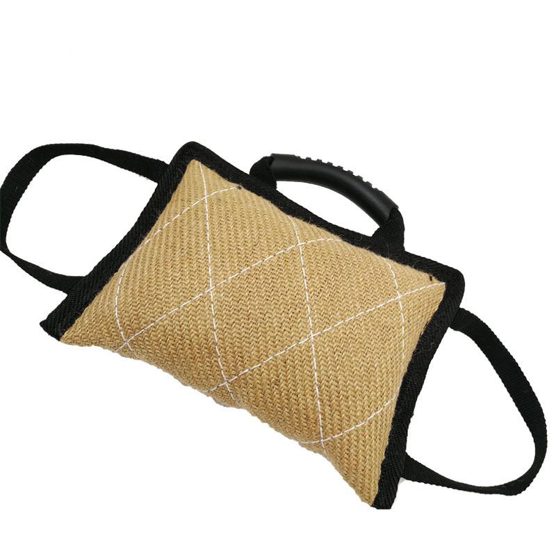 KFX-5337277 Hemp Bite Pillow for Dog Training - Coarse Material, 250g, 20x25 cm, Beige