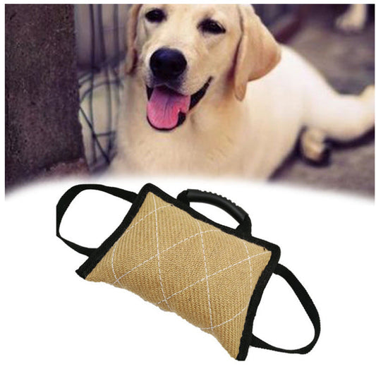 KFX-5337277 Hemp Bite Pillow for Dog Training - Coarse Material, 250g, 20x25 cm, Beige