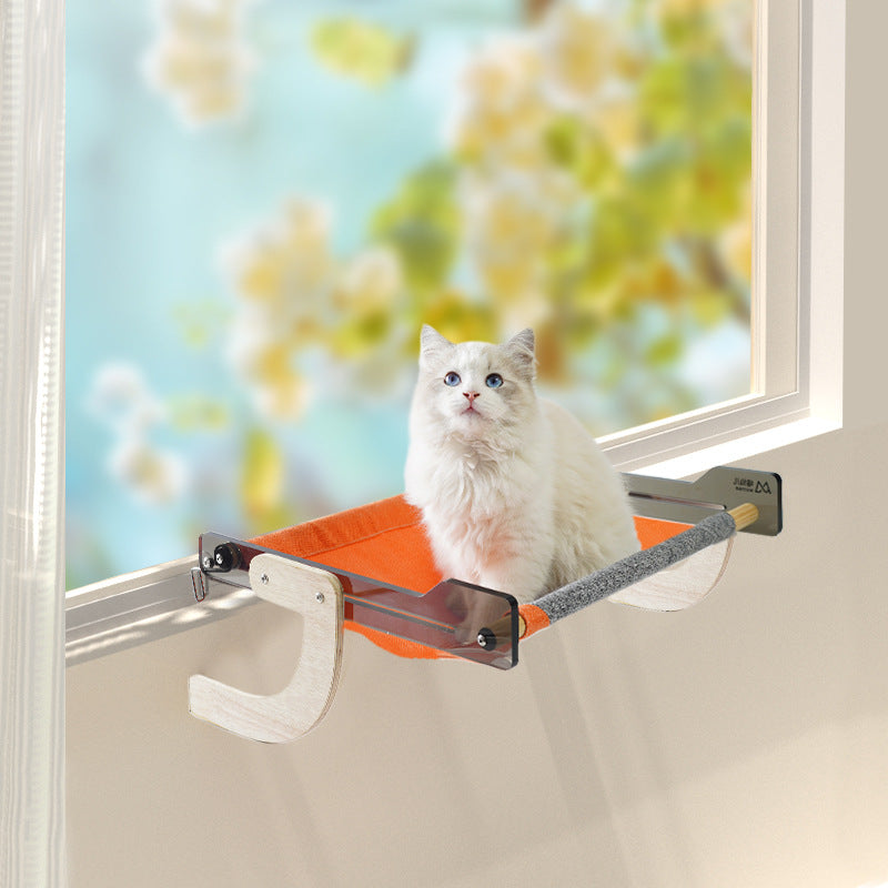 KFX-5338045 Adjustable Acrylic Pet Hammock for Sun Basking and Relaxation