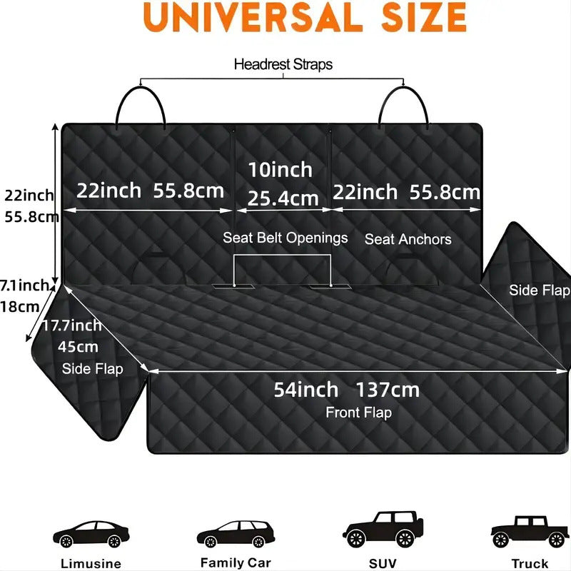 KFX-5338301 Waterproof Dual-Use Dog Car Mat for Back Seat Protection