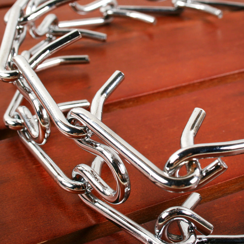 KFX-5338429 Removable Metal Iron Dog Training Chain with Rubber Grip - Various Sizes Available