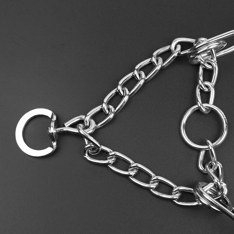 KFX-5338429 Removable Metal Iron Dog Training Chain with Rubber Grip - Various Sizes Available