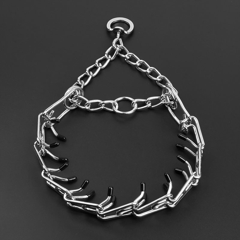 KFX-5338429 Removable Metal Iron Dog Training Chain with Rubber Grip - Various Sizes Available