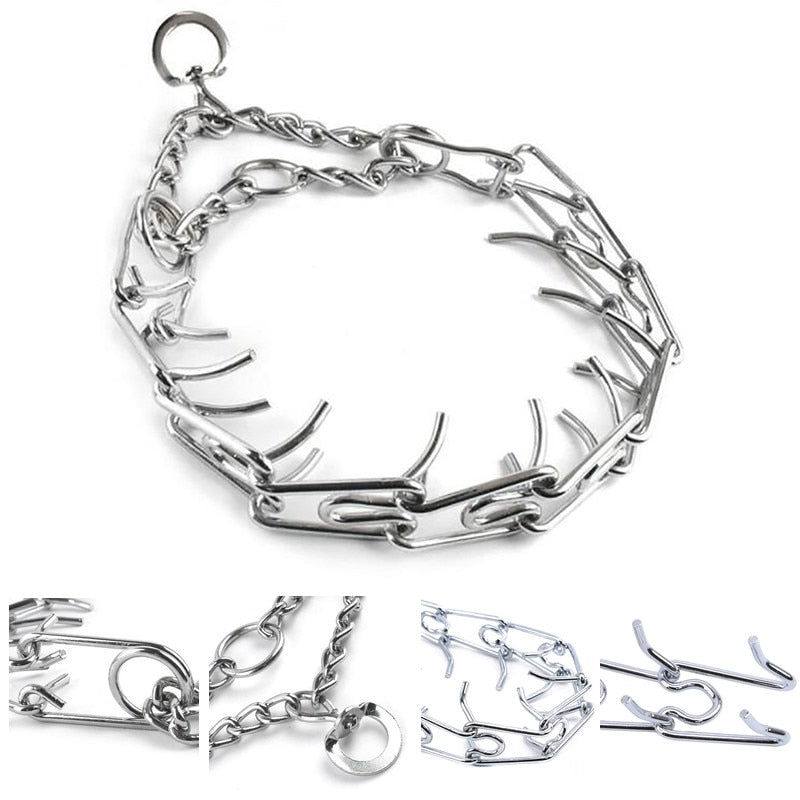 KFX-5338429 Removable Metal Iron Dog Training Chain with Rubber Grip - Various Sizes Available