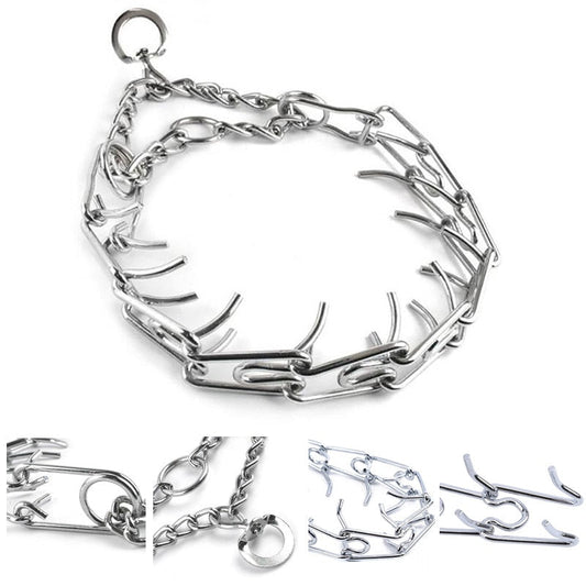 KFX-5338429 Removable Metal Iron Dog Training Chain with Rubber Grip - Various Sizes Available
