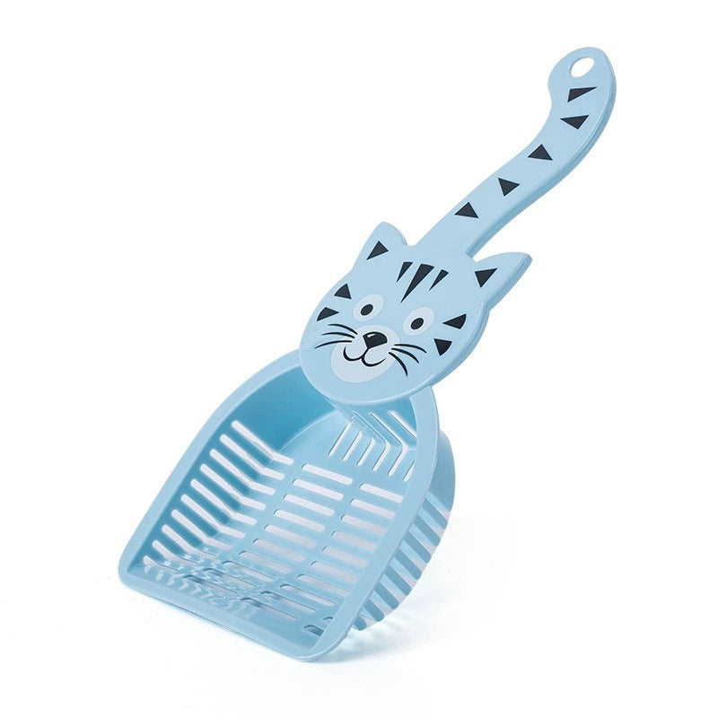 KFX-5340221 Large Plastic Cat Litter Scoop - Pink, Green, Blue, 28x12.5cm