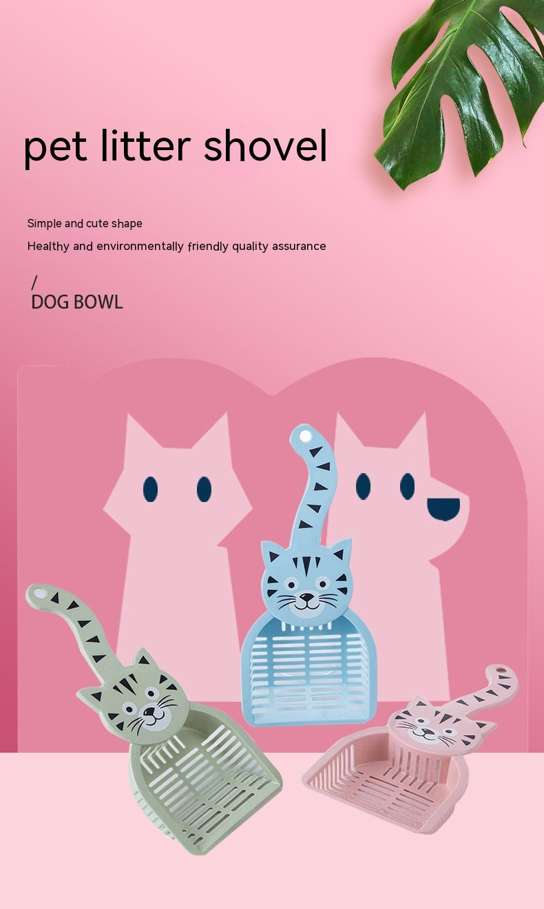 KFX-5340221 Large Plastic Cat Litter Scoop - Pink, Green, Blue, 28x12.5cm