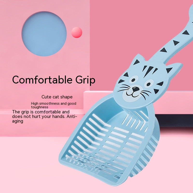 KFX-5340221 Large Plastic Cat Litter Scoop - Pink, Green, Blue, 28x12.5cm