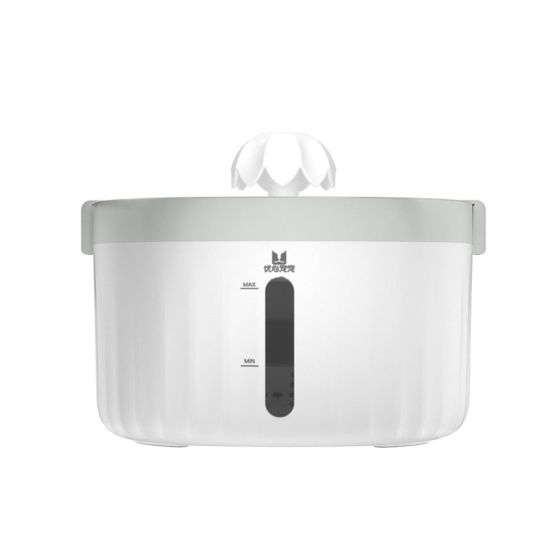 KFX-5342269 Automatic Circulating Water Dispenser for Dogs and Cats, 2L Capacity, Removable Design, White and Beige