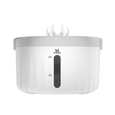 KFX-5342269 Automatic Circulating Water Dispenser for Dogs and Cats, 2L Capacity, Removable Design, White and Beige