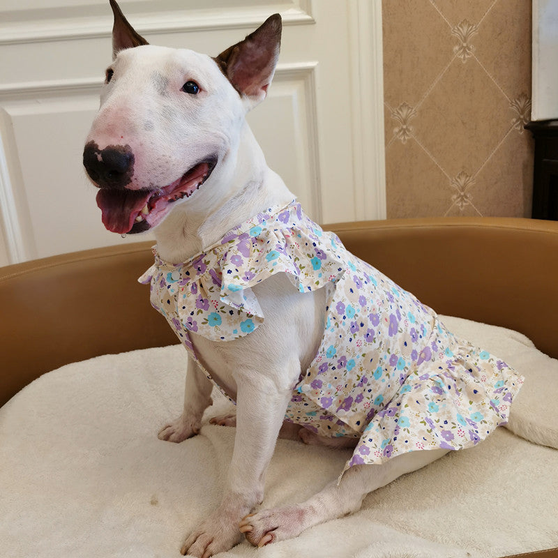 KFX-5342781 Floral Pet Skirt in Blue, Pink, and Purple for Dogs - Multiple Sizes Available