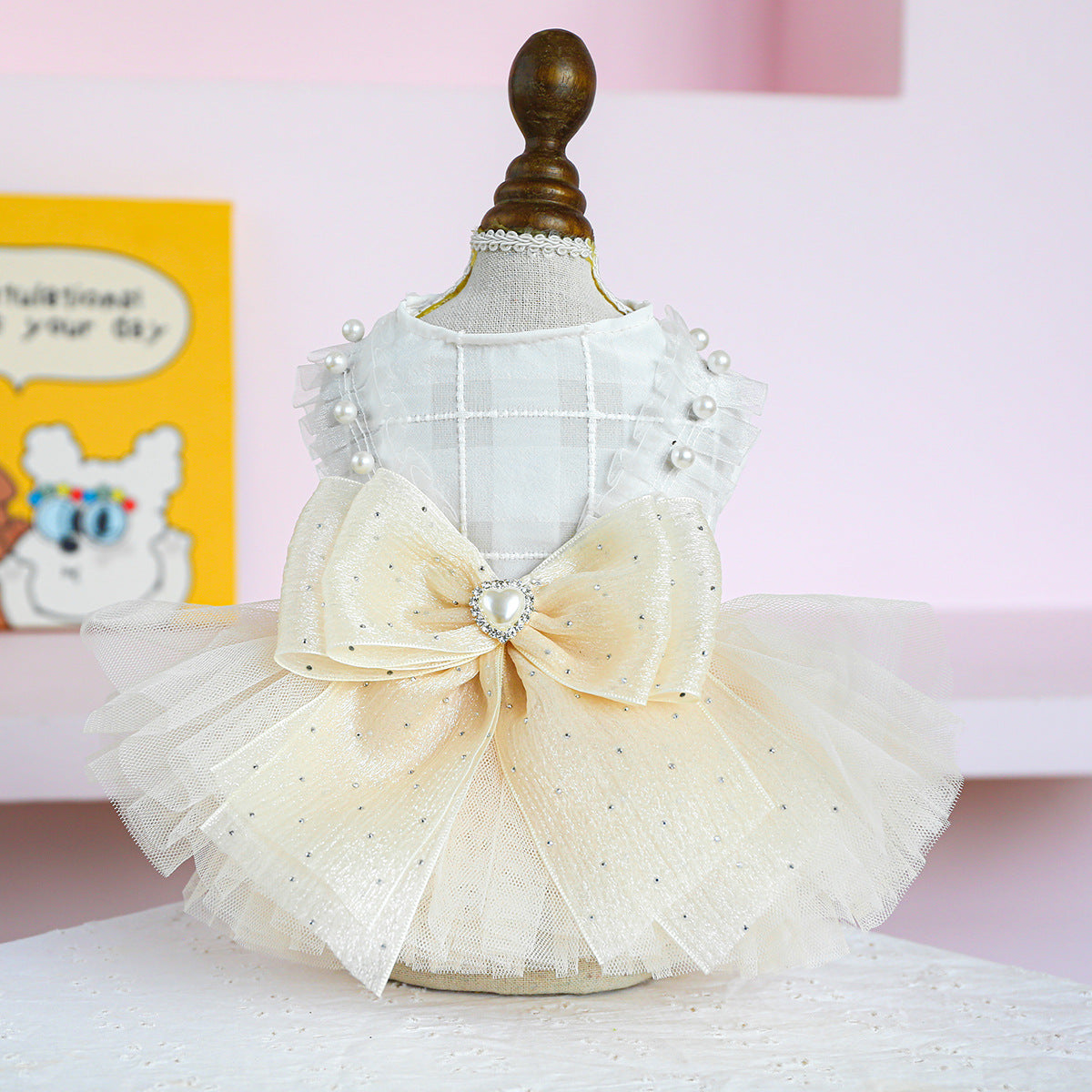 KFX-5343805 Elegant Dog Tulle Tutu Skirt Wedding Dress for Pets - Available in Multiple Sizes