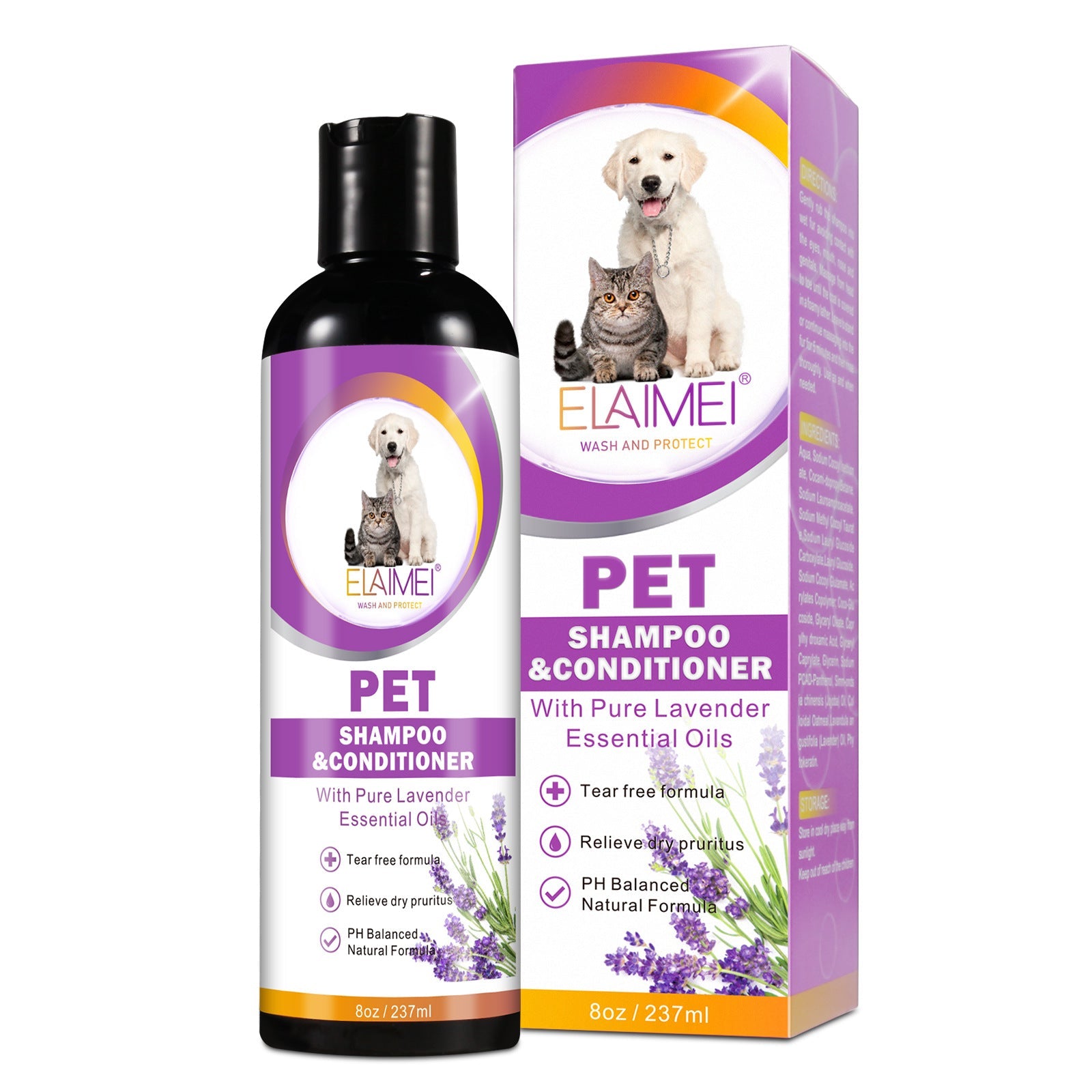 KFX-5344061 Dual-Action Anti-Hair Pet Shampoo for Hair Protection and Beautification - 200-500ml