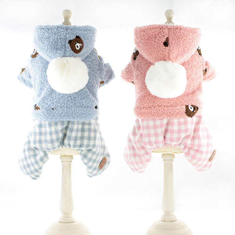KFX-5344573 Plush Warm Dog Apparel for All Sizes in Pink and Blue