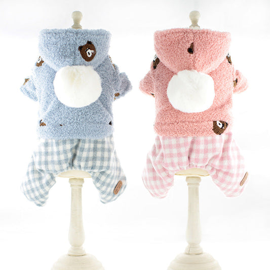 KFX-5344573 Plush Warm Dog Apparel for All Sizes in Pink and Blue