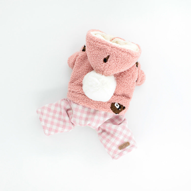 KFX-5344573 Plush Warm Dog Apparel for All Sizes in Pink and Blue