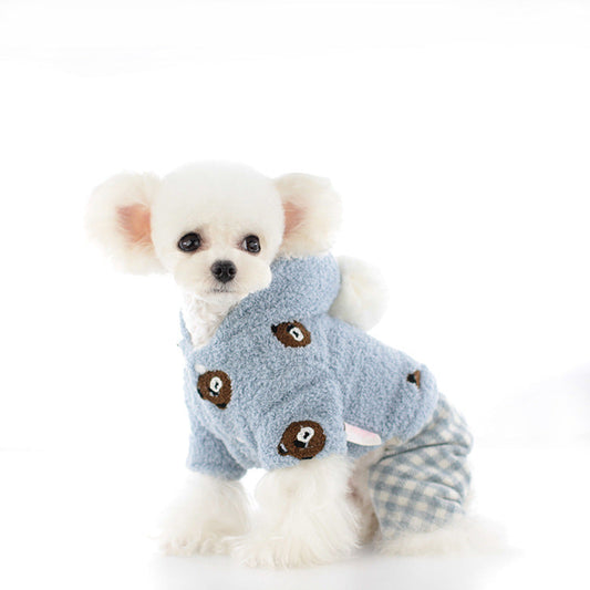 KFX-5344573 Plush Warm Dog Apparel for All Sizes in Pink and Blue