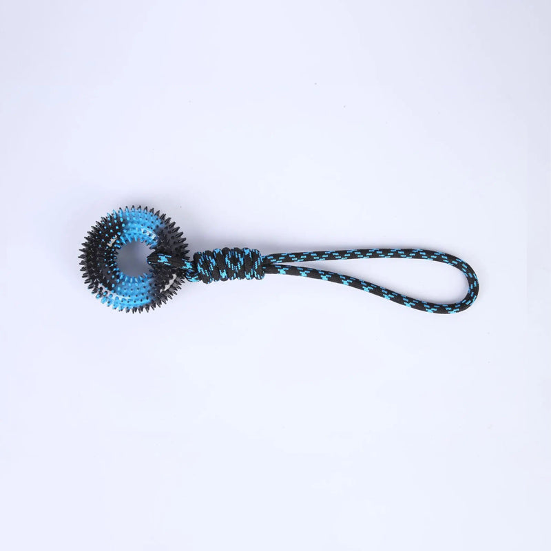 KFX-5350589 Interactive Molar Bite Resistance Double Color Rope Dog Toy with Hand Pull - 48x12.5cm
