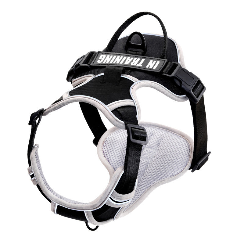 KFX-5351741 Reflective Dog Harness for Small to Large Dogs - Adjustable Chest Strap with Traction Belt