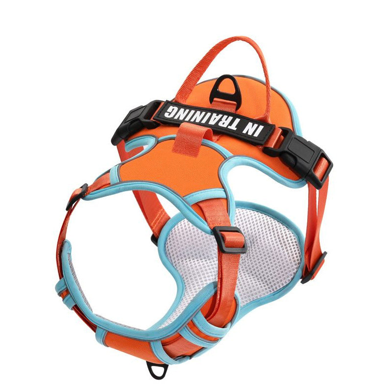 KFX-5351741 Reflective Dog Harness for Small to Large Dogs - Adjustable Chest Strap with Traction Belt