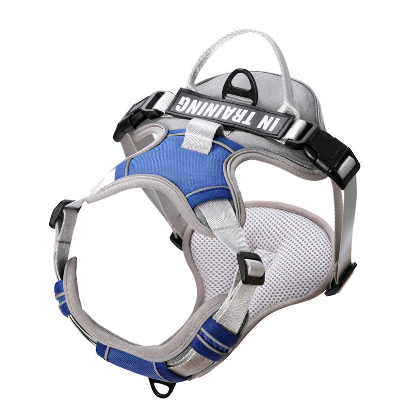KFX-5351741 Reflective Dog Harness for Small to Large Dogs - Adjustable Chest Strap with Traction Belt