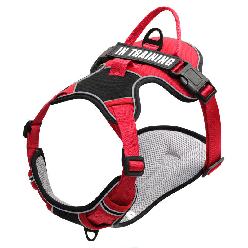KFX-5351741 Reflective Dog Harness for Small to Large Dogs - Adjustable Chest Strap with Traction Belt