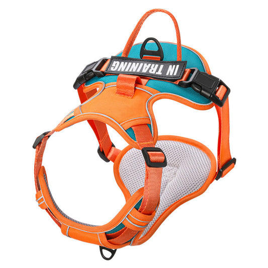 KFX-5351741 Reflective Dog Harness for Small to Large Dogs - Adjustable Chest Strap with Traction Belt