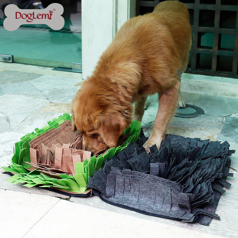 KFX-5352765 Washable Snuffle Mat for Dogs and Cats - Smell Training Puzzle Blanket, Felt Material with Anti-Slip Oxford Backing, DIY Adjustable Design, 44x32cm