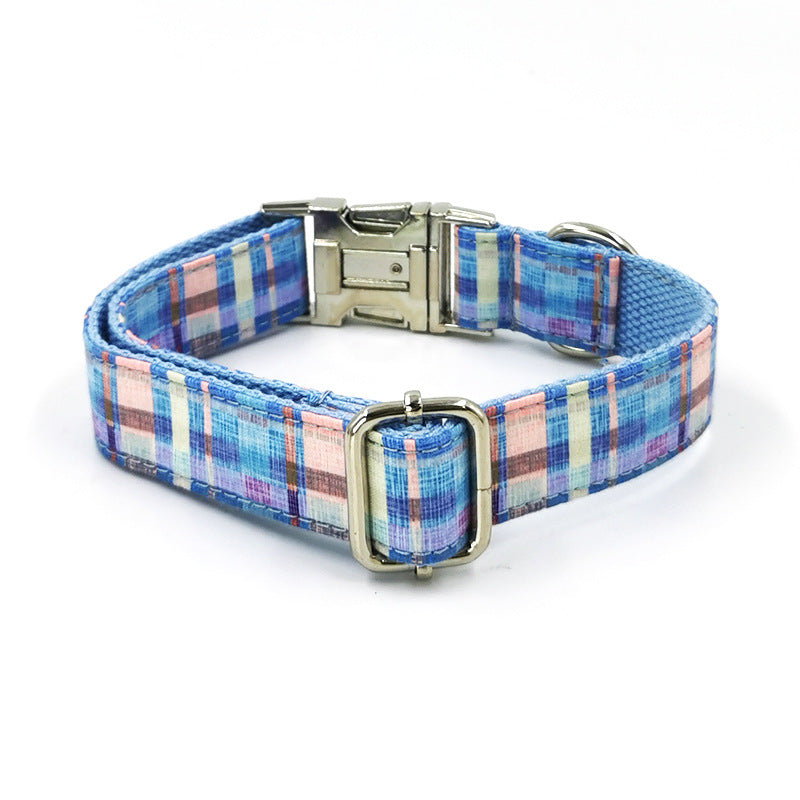 KFX-5353789 Plaid Dog Bow Tie and Collar Set for Stylish Pets in Multiple Sizes