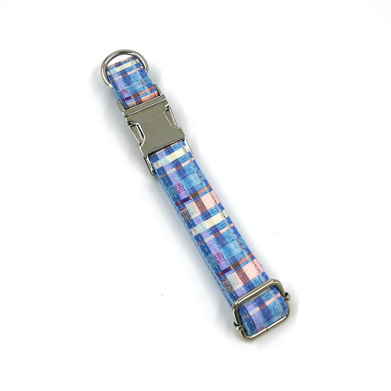 KFX-5353789 Plaid Dog Bow Tie and Collar Set for Stylish Pets in Multiple Sizes