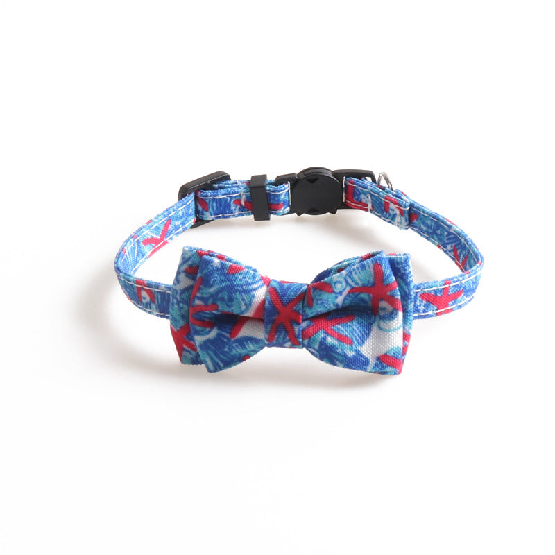 KFX-5353917 Colorful Cloth Cat Collar - Options in White Watermelon, Green Avocado, Pink, Blue, 1.0*28 Size