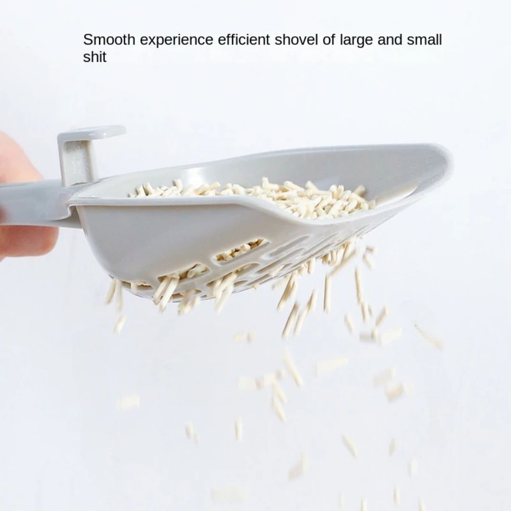 KFX-5355197 Self-Cleaning Cat Litter Scoop with Base - Plastic Litter Shovel for Easy Cleaning