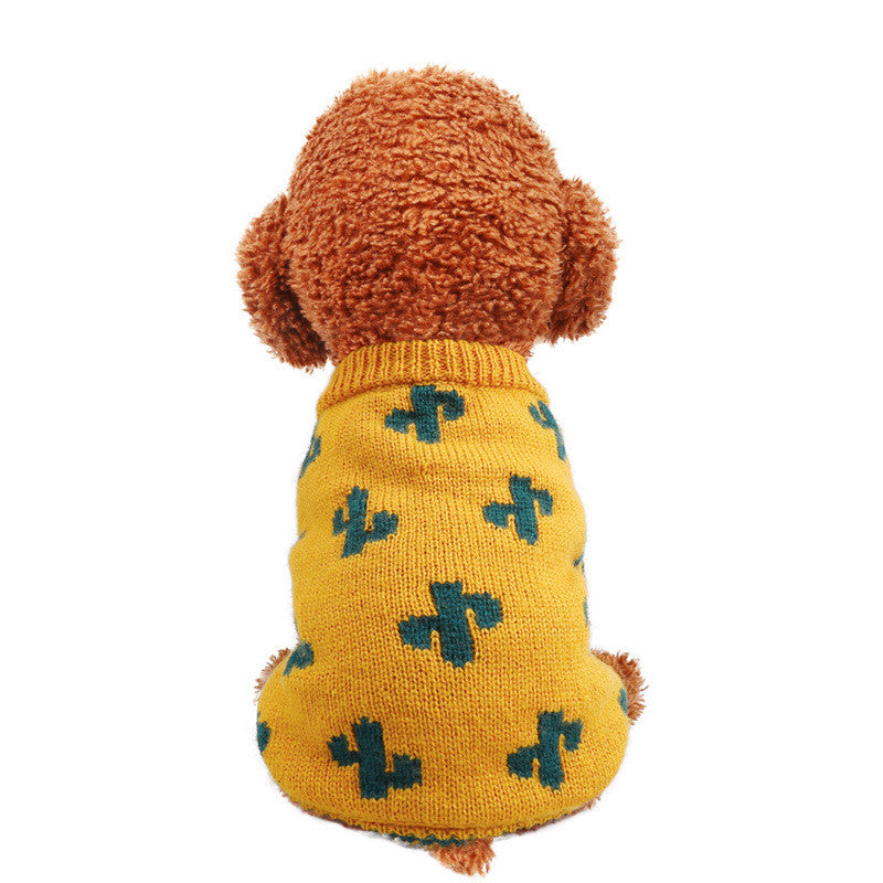 KFX-5355709 Cozy Turmeric Cactus Sweater for Small to Large Pets