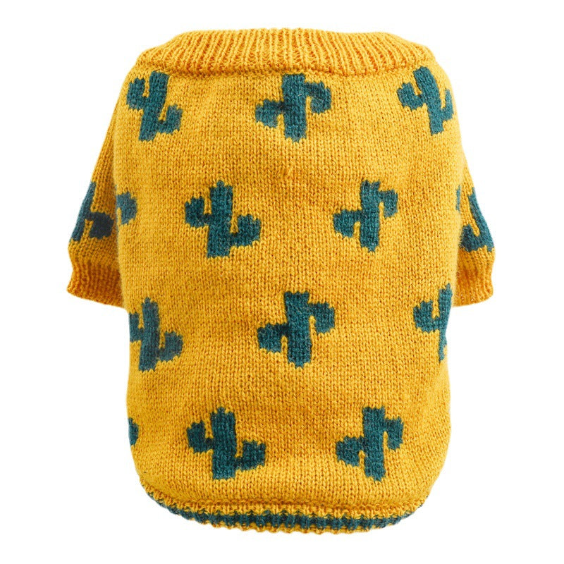 KFX-5355709 Cozy Turmeric Cactus Sweater for Small to Large Pets