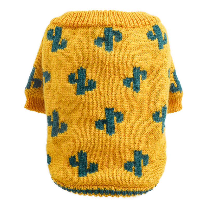 KFX-5355709 Cozy Turmeric Cactus Sweater for Small to Large Pets