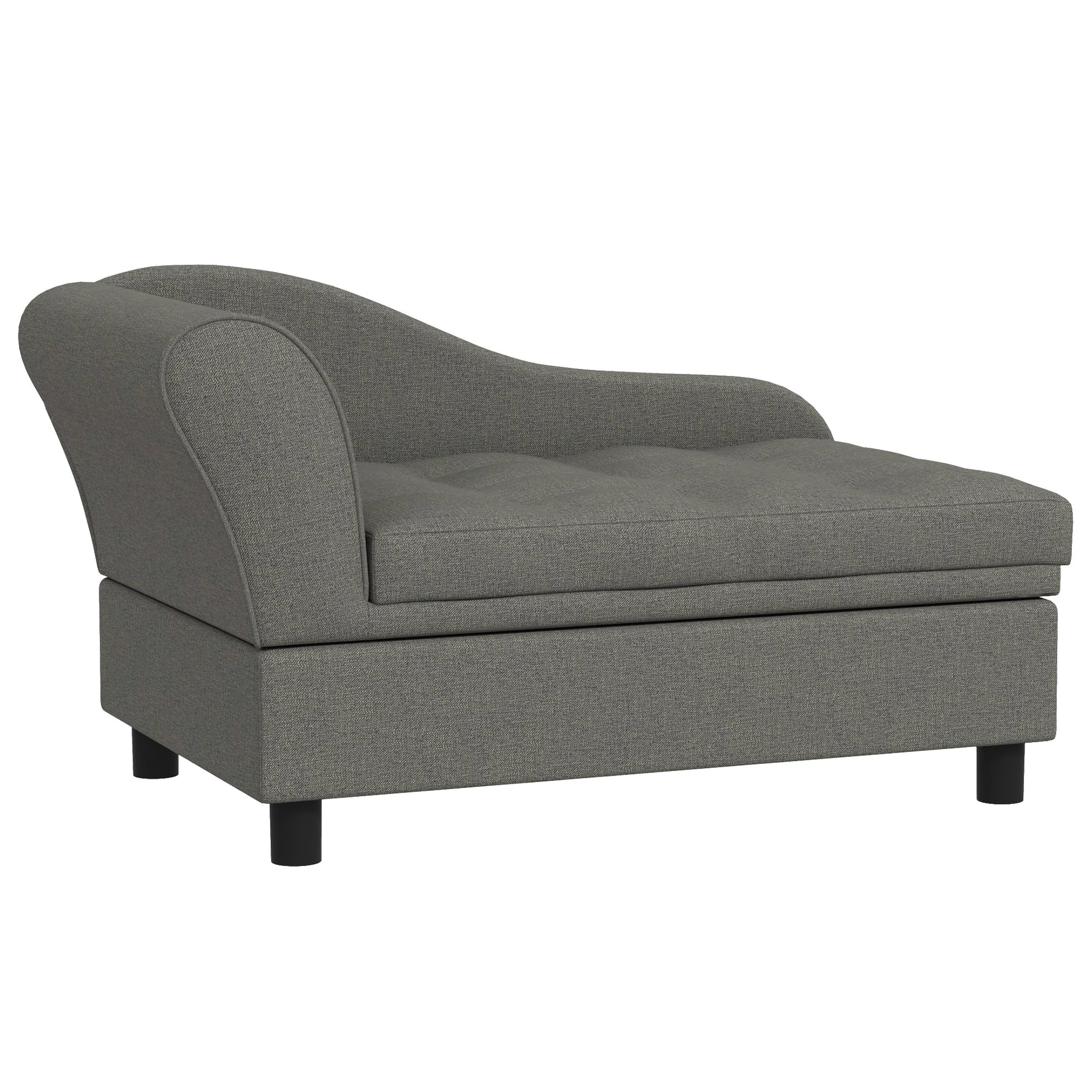KFX-5356349 Cozy Gray Pet Sofa for Small Dogs with Under-Seat Storage and Comfortable Cushion