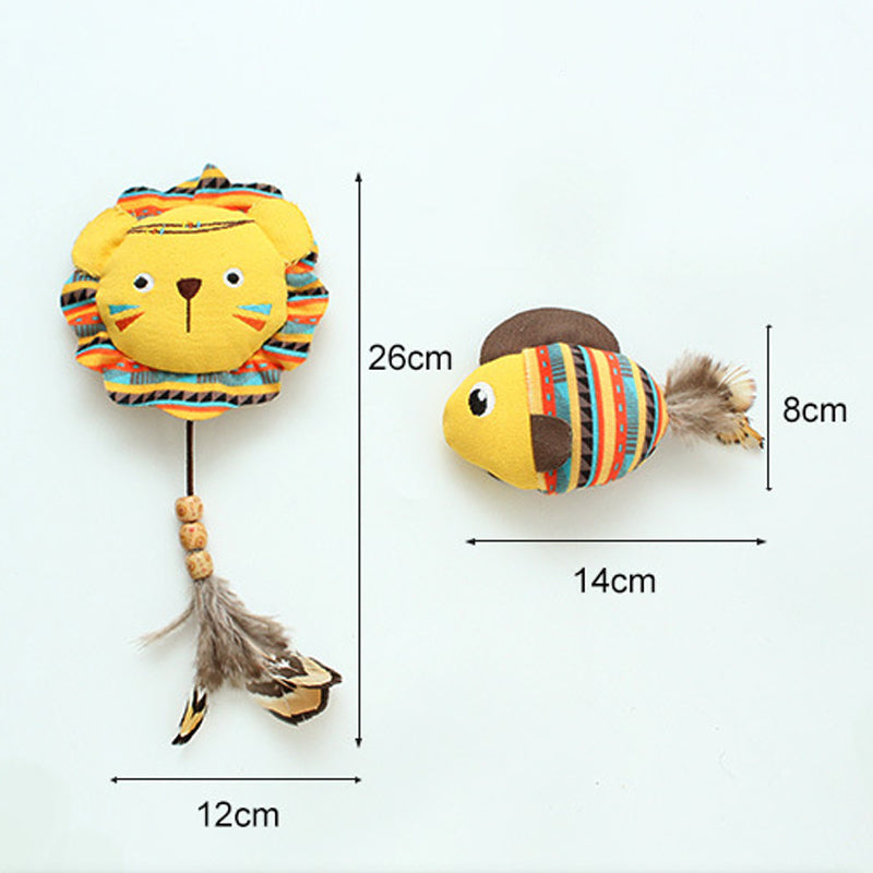 KFX-5357373 Jungle Animal Catnip Toys - Bite Resistant Interactive Kickers for Indoor Cats