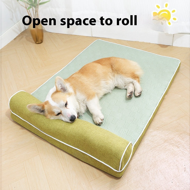 KFX-5357757 Cool Comfort Dog Sleeping Mat for All Seasons - Green, Gray, Blue Options